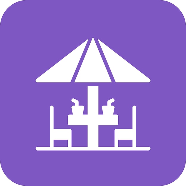 Ilustración del icono vectorial de la terraza del conjunto de iconos de verano
