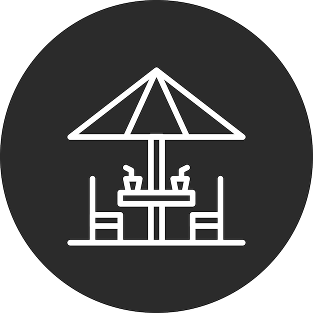 Ilustración del icono vectorial de la terraza del conjunto de iconos de verano