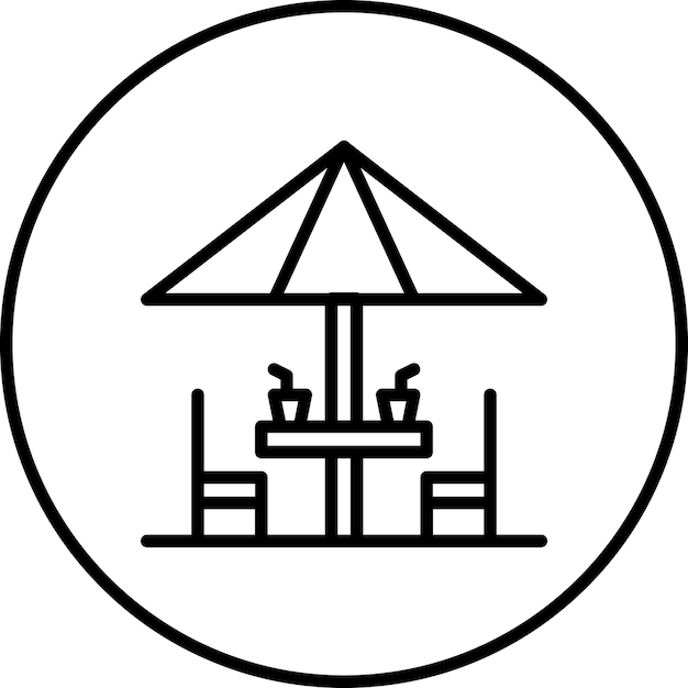 Ilustración del icono vectorial de la terraza del conjunto de iconos de verano