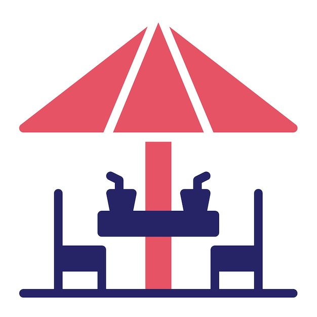 Ilustración del icono vectorial de la terraza del conjunto de iconos de verano