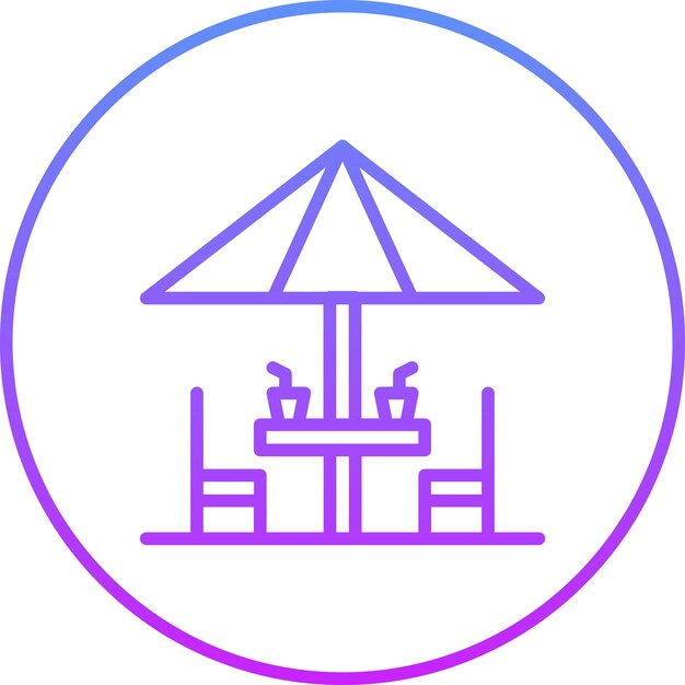 Ilustración del icono vectorial de la terraza del conjunto de iconos de verano