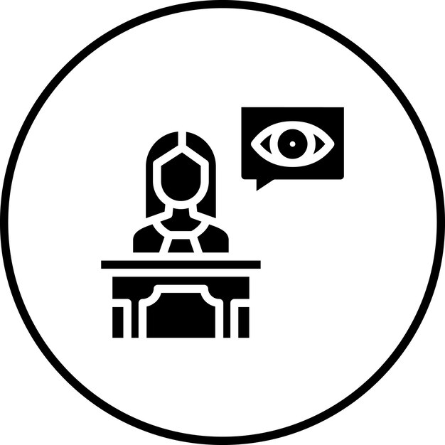 Ilustración de icono vectorial de testigo del conjunto de iconos de Crimen y Ley