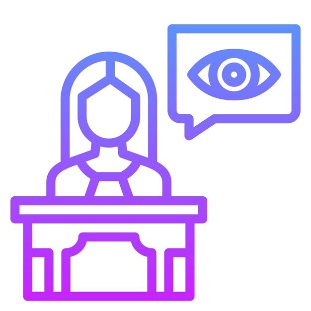 Ilustración de icono vectorial de testigo del conjunto de iconos de Crimen y Ley