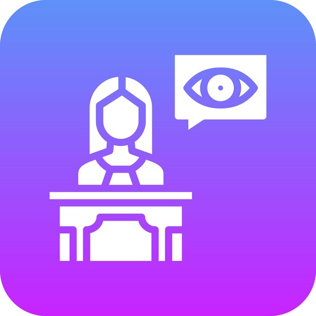 Ilustración de icono vectorial de testigo del conjunto de iconos de Crimen y Ley