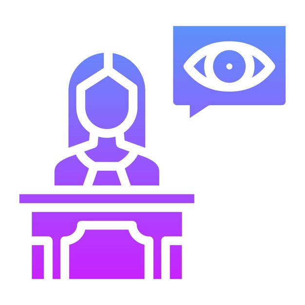 Ilustración de icono vectorial de testigo del conjunto de iconos de Crimen y Ley