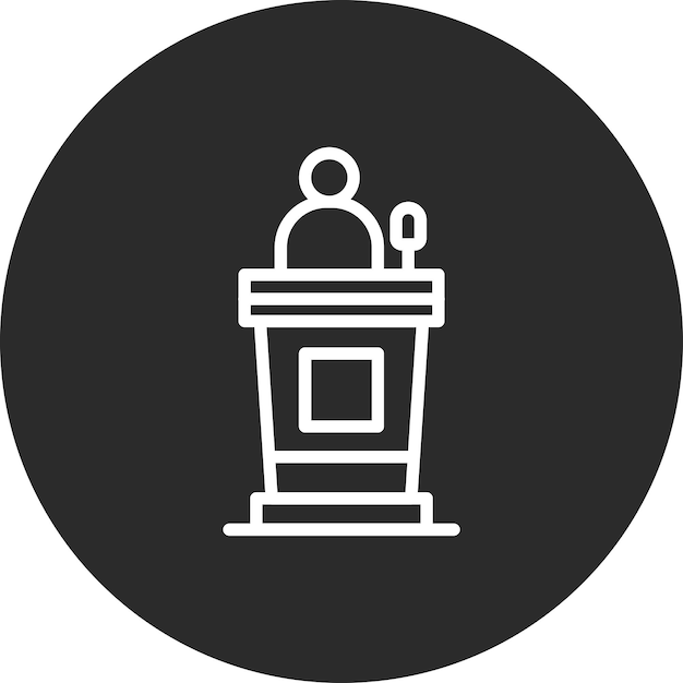 Ilustración del icono vectorial del testigo del conjunto de iconos de la policía