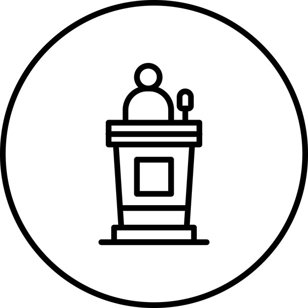 Ilustración del icono vectorial del testigo del conjunto de iconos de la policía