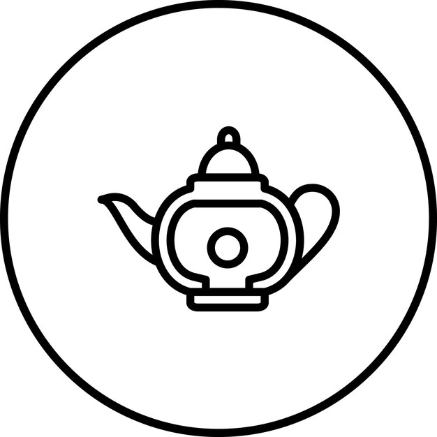Ilustración del icono vectorial de la tetera del conjunto de iconos de invierno