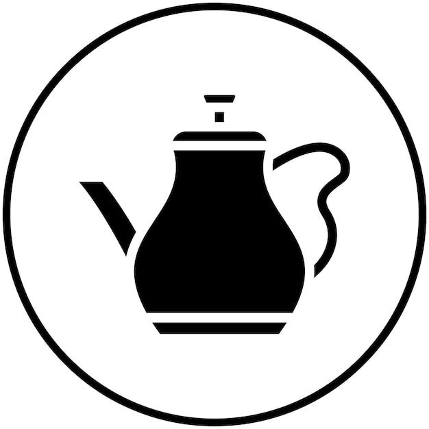 Ilustración del icono vectorial de la tetera del conjunto de iconos de Ramadán