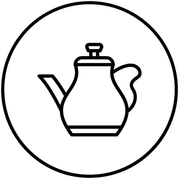 Ilustración del icono vectorial de la tetera del conjunto de iconos de Ramadán