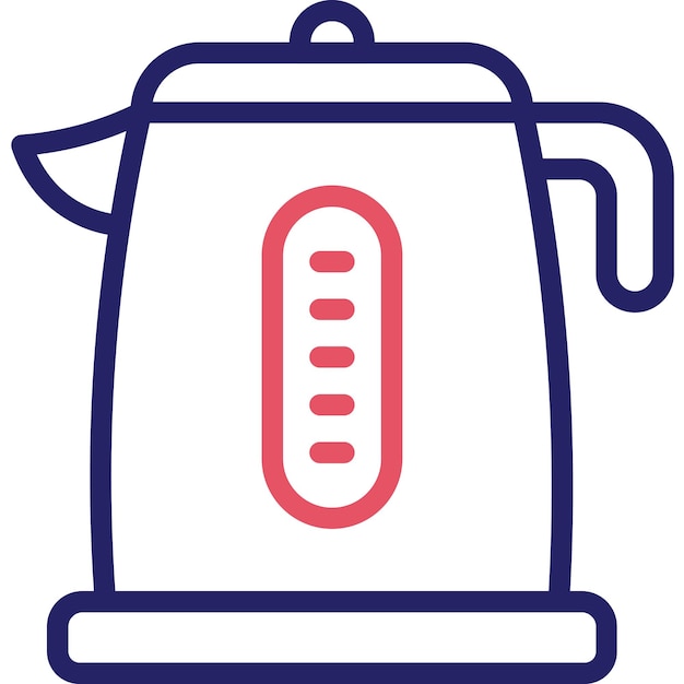 Ilustración del icono vectorial de la tetera del icono del restaurante