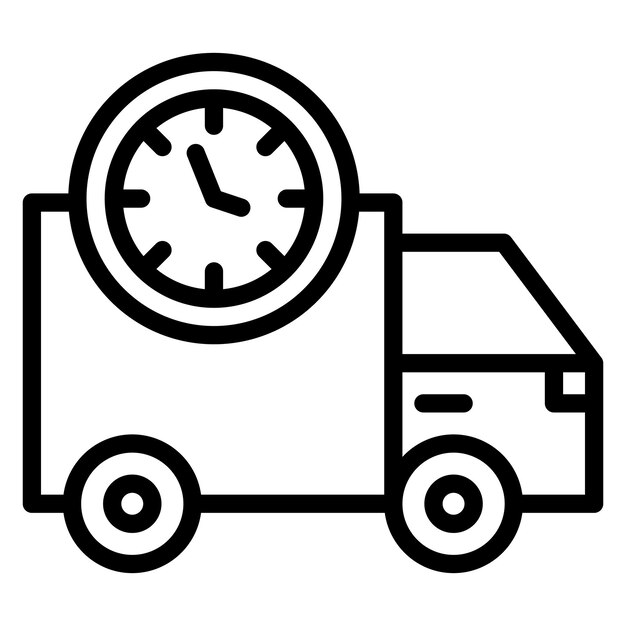 Vector ilustración del icono vectorial del tiempo de entrega del conjunto de iconos de entrega de alimentos