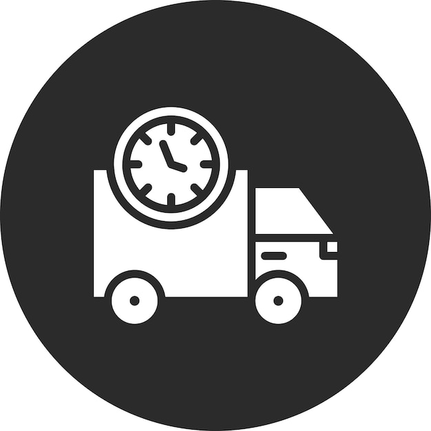 Ilustración del icono vectorial del tiempo de entrega del conjunto de iconos de entrega de alimentos