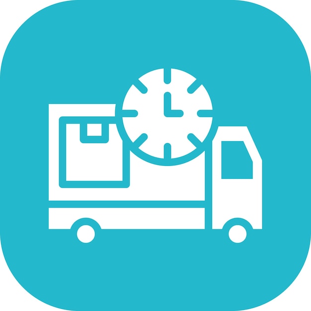 Ilustración del icono vectorial del tiempo de entrega del conjunto de iconos de entrega y logística