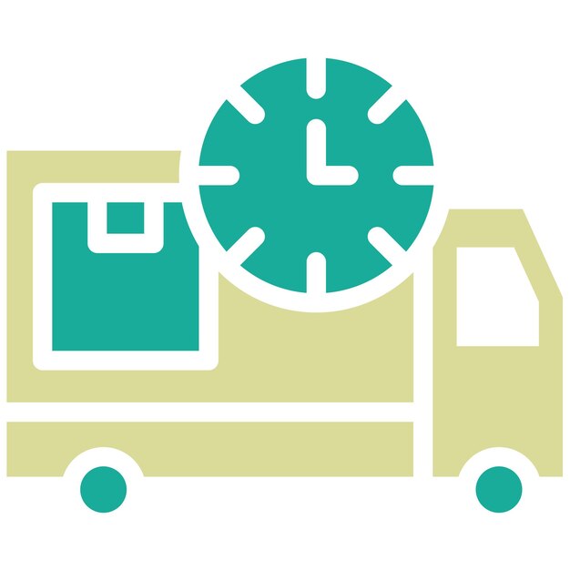 Ilustración del icono vectorial del tiempo de entrega del conjunto de iconos de entrega y logística
