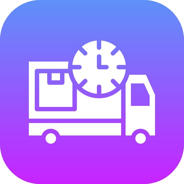 Ilustración del icono vectorial del tiempo de entrega del conjunto de iconos de entrega y logística