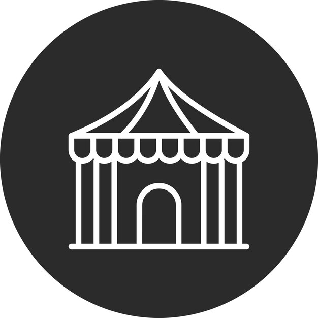 Ilustración del icono vectorial de la tienda de circo del conjunto de iconos de City Elements