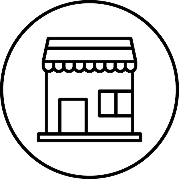 Ilustración del icono vectorial de la tienda del conjunto de iconos del pueblo
