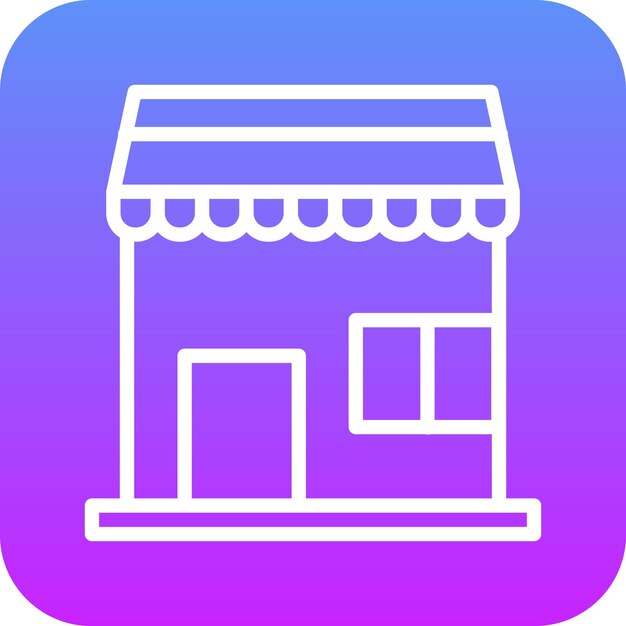 Ilustración del icono vectorial de la tienda del conjunto de iconos del pueblo
