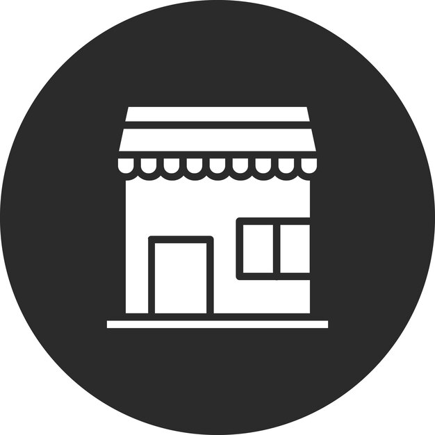 Ilustración del icono vectorial de la tienda del conjunto de iconos del pueblo
