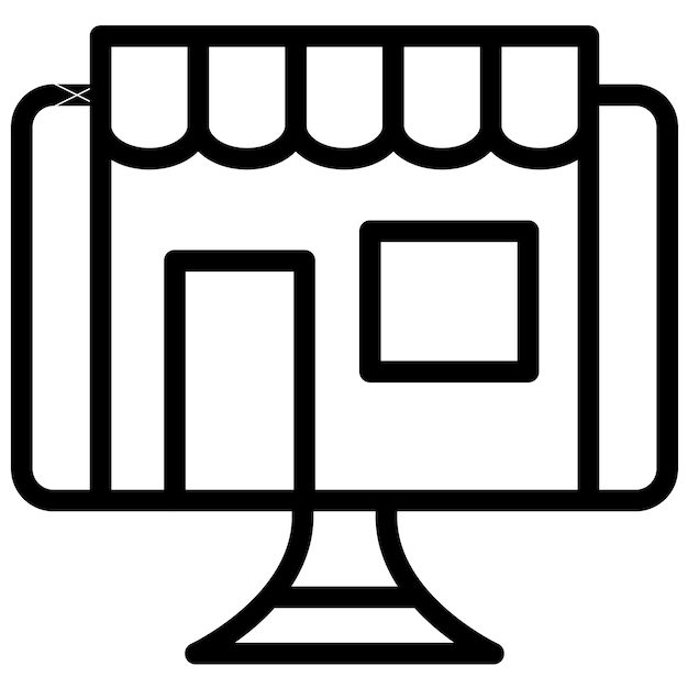 Ilustración del icono vectorial de la tienda en línea del conjunto de iconos de comercio electrónico de moda
