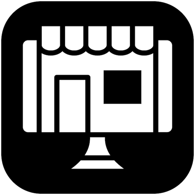 Ilustración del icono vectorial de la tienda en línea del conjunto de iconos de comercio electrónico de moda
