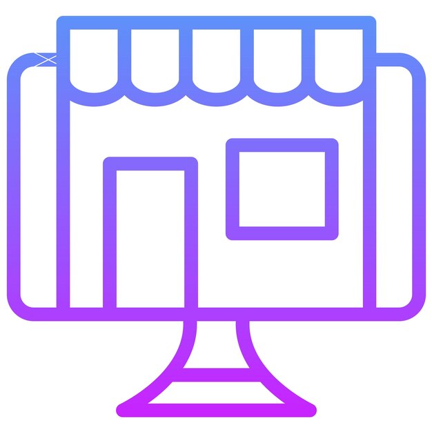 Ilustración del icono vectorial de la tienda en línea del conjunto de iconos de comercio electrónico de moda