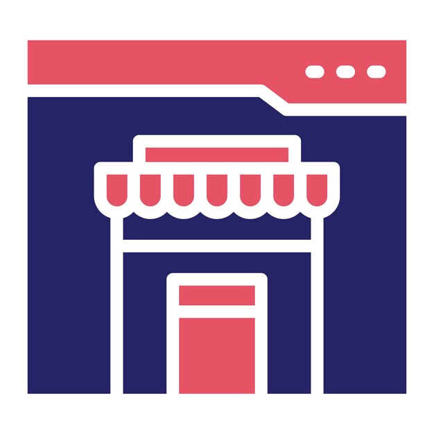 Ilustración del icono vectorial de la tienda en línea del iconset de comercio electrónico