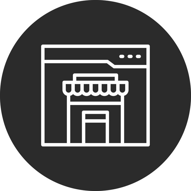 Ilustración del icono vectorial de la tienda en línea del iconset de comercio electrónico