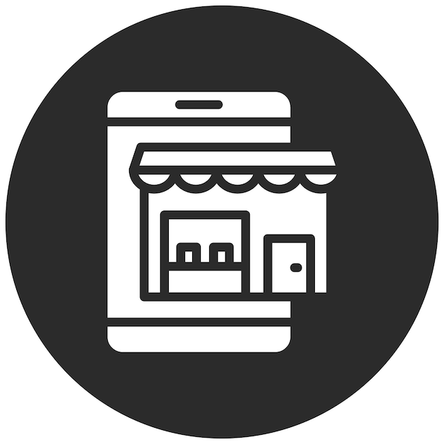 Ilustración del icono vectorial de la tienda en línea de las tiendas y el conjunto de iconos de las tiendas