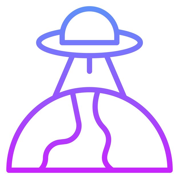 Ilustración del icono vectorial de la Tierra OVNI del conjunto de iconos de Tecnología Espacial