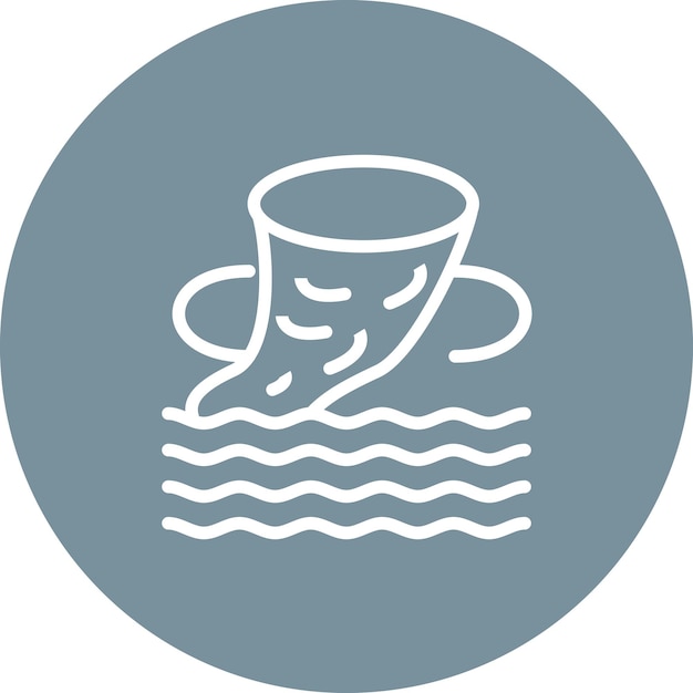 Ilustración del icono vectorial del tifón del conjunto de iconos de desastres naturales