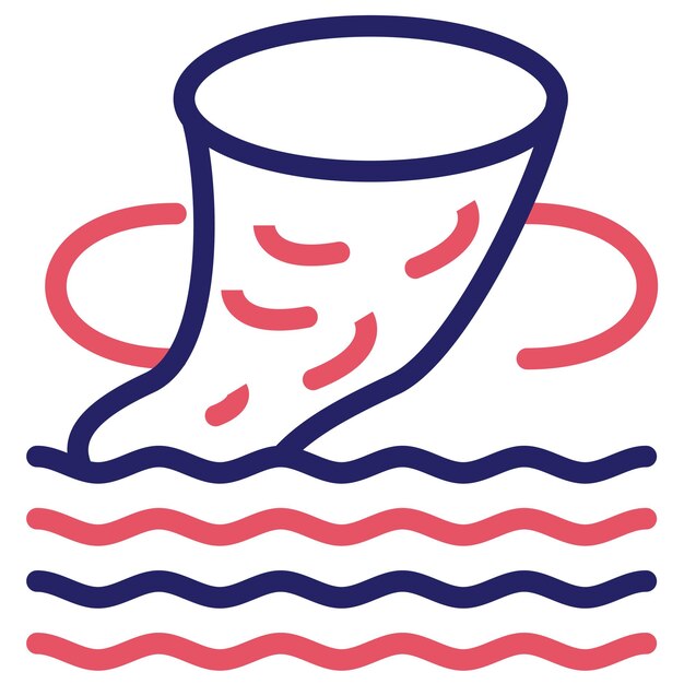 Ilustración del icono vectorial del tifón del conjunto de iconos de desastres naturales