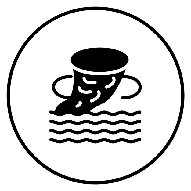 Ilustración del icono vectorial del tifón del conjunto de iconos de desastres naturales
