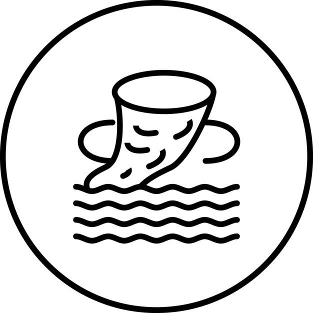 Ilustración del icono vectorial del tifón del conjunto de iconos de desastres naturales
