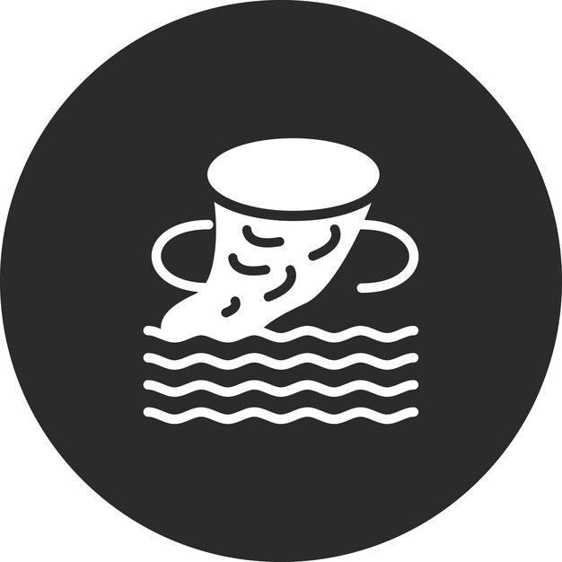 Ilustración del icono vectorial del tifón del conjunto de iconos de desastres naturales