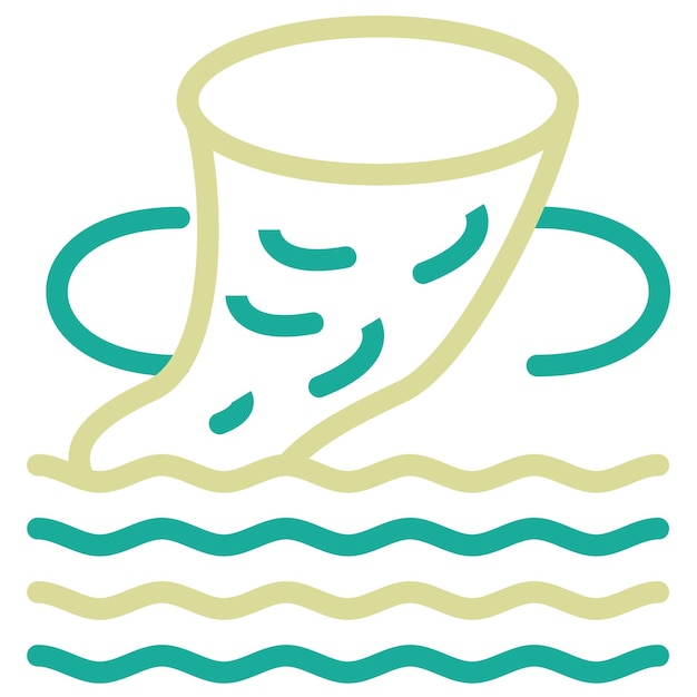 Ilustración del icono vectorial del tifón del conjunto de iconos de desastres naturales