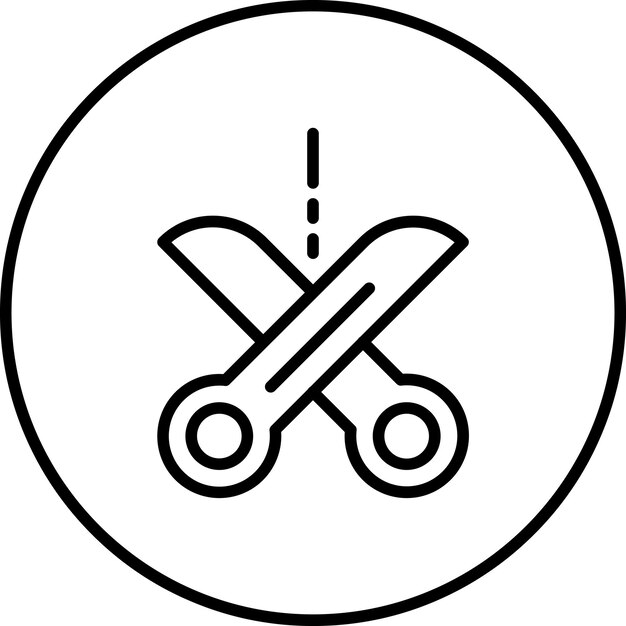 Ilustración del icono vectorial de tijeras del conjunto de iconos de costura