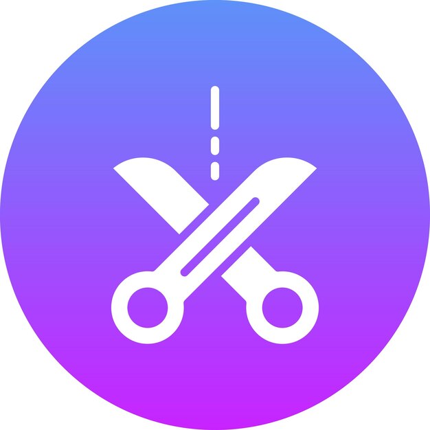 Ilustración del icono vectorial de tijeras del conjunto de iconos de costura