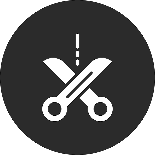 Ilustración del icono vectorial de tijeras del conjunto de iconos de costura