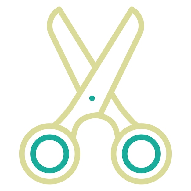 Ilustración del icono vectorial de las tijeras del conjunto de iconos del salón de peluquería