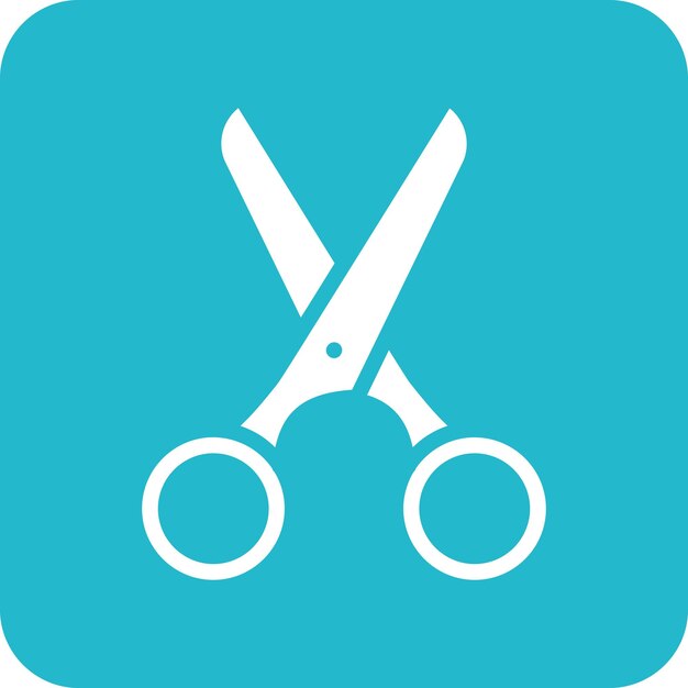 Ilustración del icono vectorial de las tijeras del conjunto de iconos del salón de peluquería