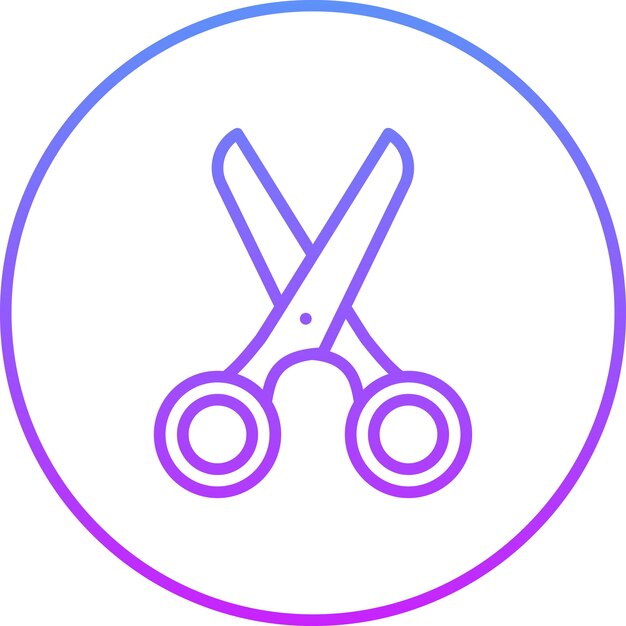 Ilustración del icono vectorial de las tijeras del conjunto de iconos del salón de peluquería