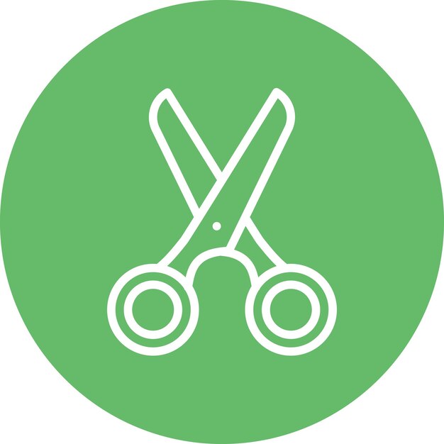 Ilustración del icono vectorial de las tijeras del conjunto de iconos del salón de peluquería