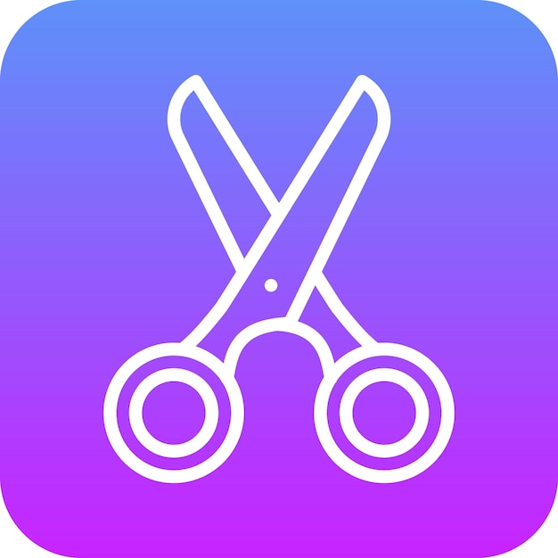 Ilustración del icono vectorial de las tijeras del conjunto de iconos del salón de peluquería