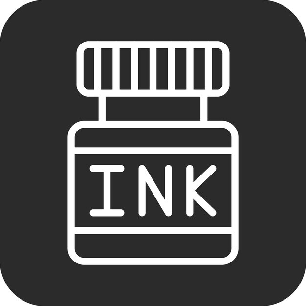 Ilustración del icono vectorial de tinta del conjunto de iconos de papelería de Office