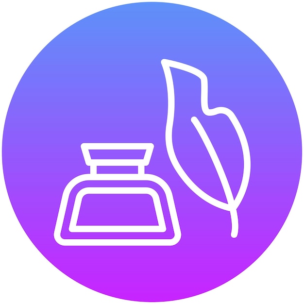 Ilustración del icono vectorial de tinta y pluma del conjunto de iconos de literatura