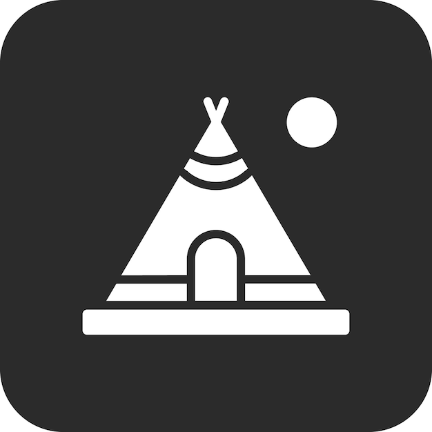 Ilustración del icono vectorial de Tipi del conjunto de iconos del Oeste Salvaje