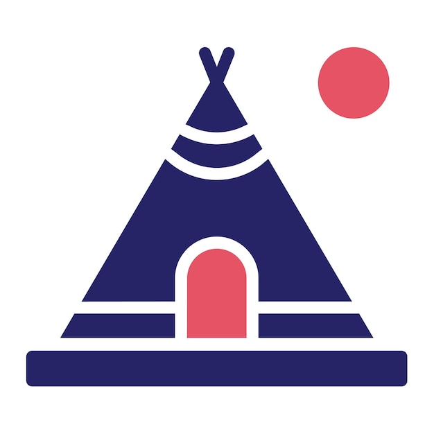 Ilustración del icono vectorial de Tipi del conjunto de iconos del Oeste Salvaje