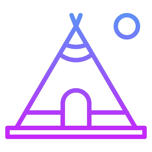 Ilustración del icono vectorial de Tipi del conjunto de iconos del Oeste Salvaje